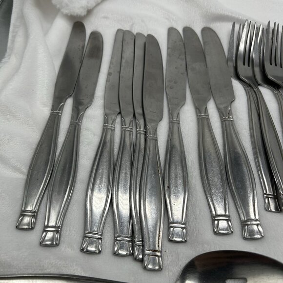 Oneida AMBIANCE 18/10 Stainless Silverware Flatware 30 PIECE LOT, MCM Silverware - Picture 2 of 7